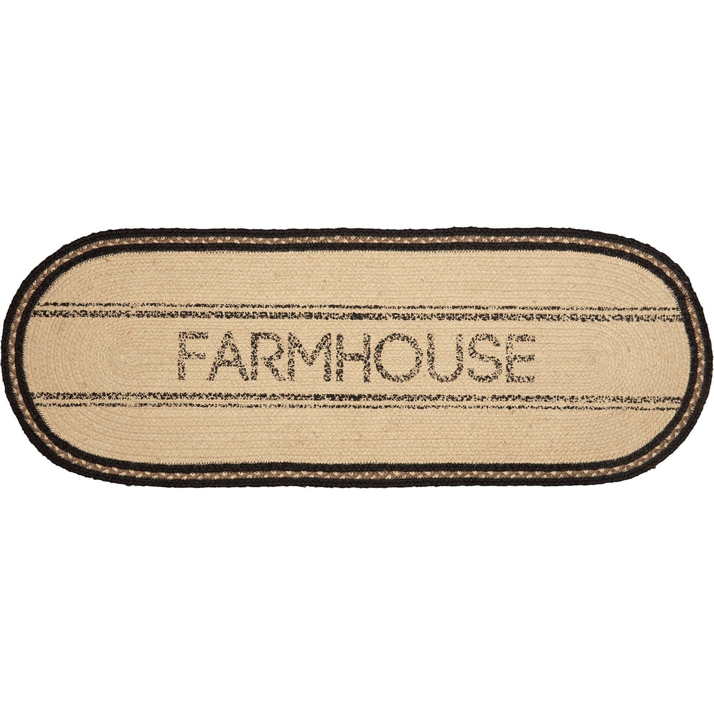 Sawyer Mill Charcoal Creme Farmhouse Jute Runner 13x36