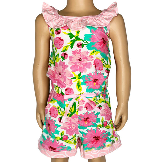 AnnLoren Floral Girls Jumpsuit Easter Romper Clothing Shorts