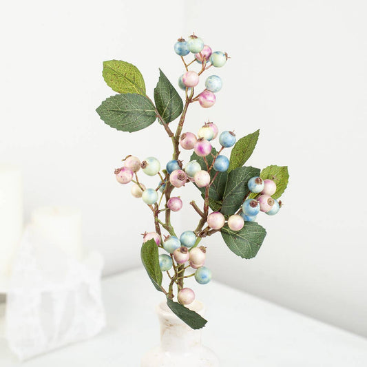 19" Artificial Spring Mix Plump Pastel Berries Stem