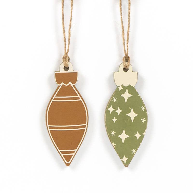 71163 - 1.75x4.25x.25 wood orn (STAR/STRP)  CHRISTMAS Decor