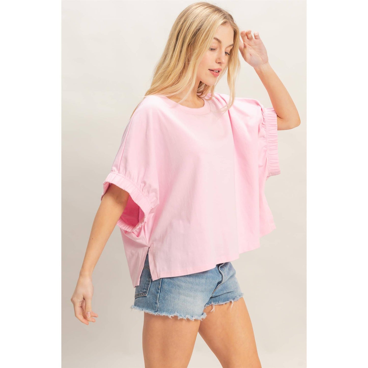 Oversized Elastic Cuff Top