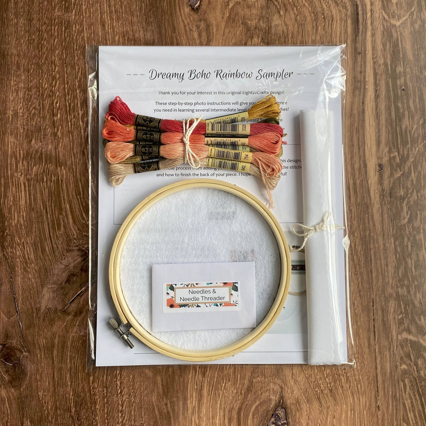 Dreamy Boho Rainbow Sampler Embroidery Kit, Level 2