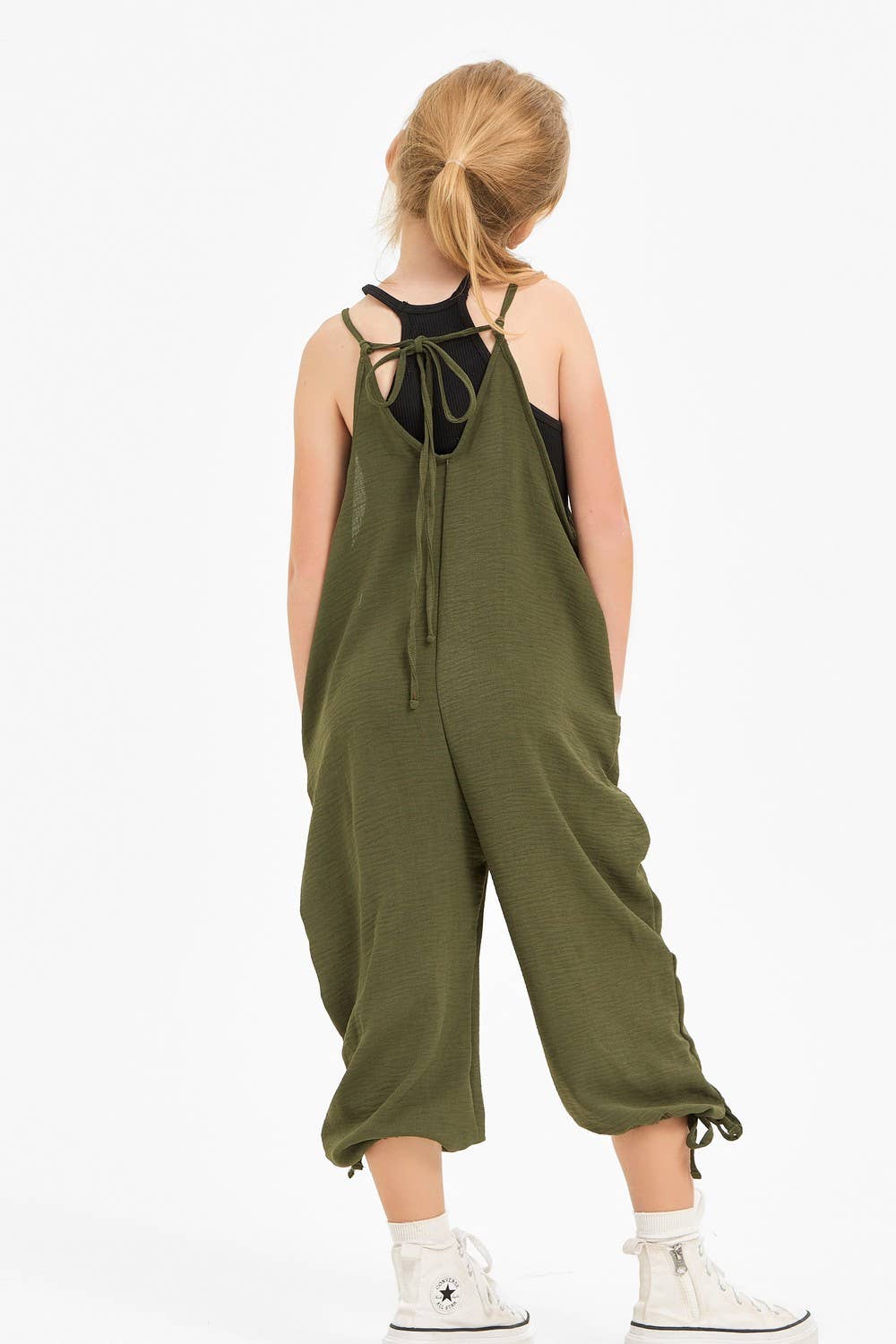 Adjustable Shoulder Tie Strap Balloon Jumpsuit / Overall