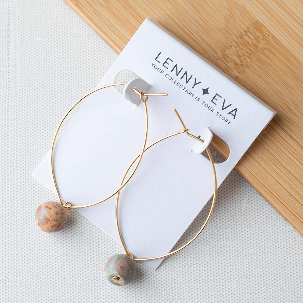 Drop Earrings-Blue Jasper, Hoops, Crystals & Stones