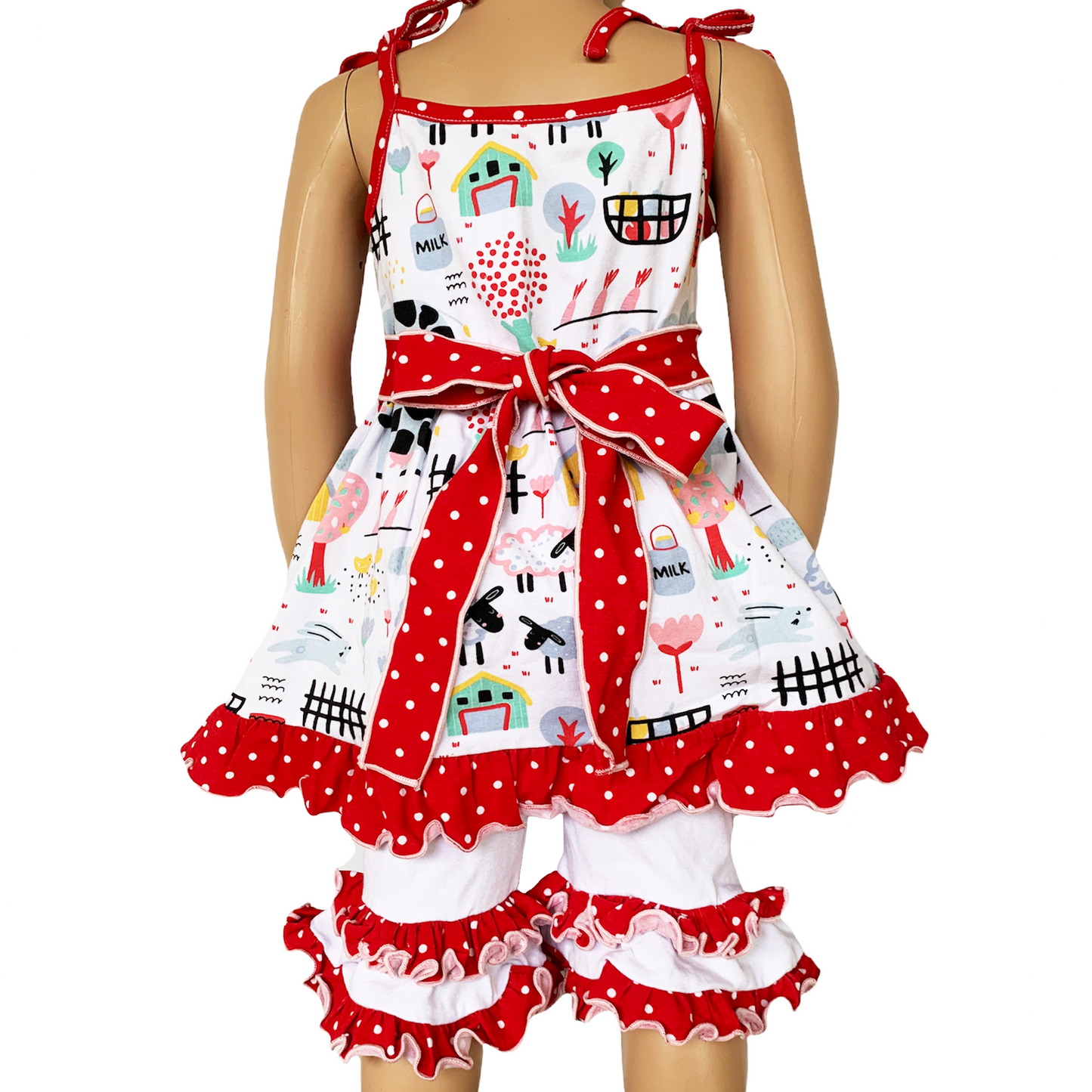AnnLoren Girls Farm Animals Dress & Shorts Boutique Clothing