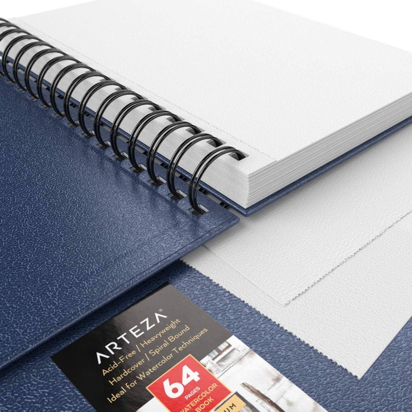 Arteza® Spiral-Bound Blue Hardcover Watercolor Book, 3-Pack