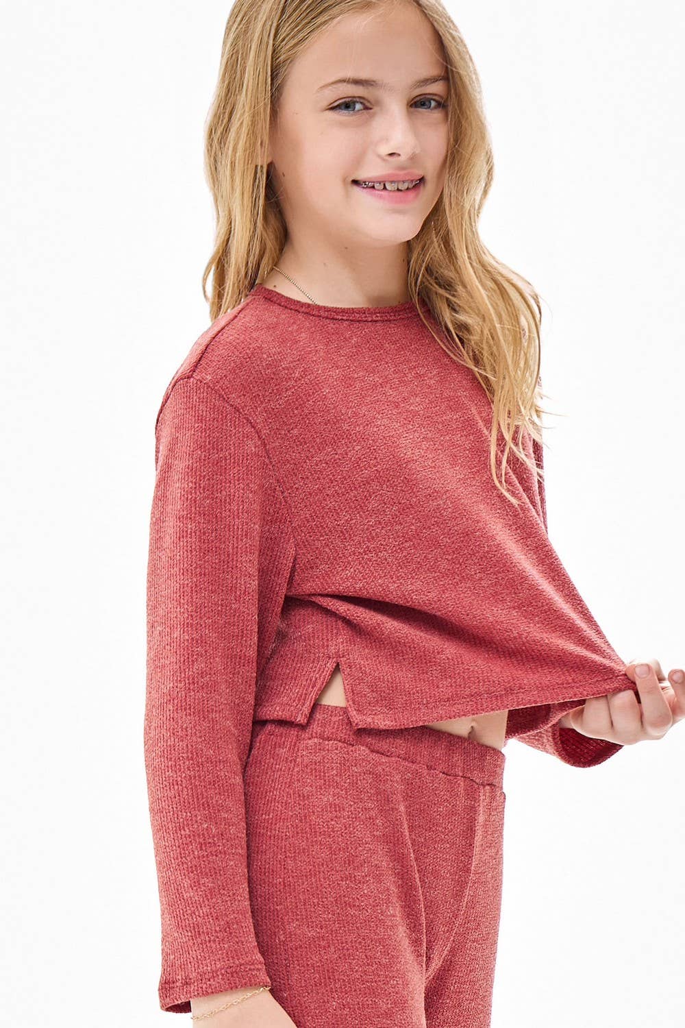 Side Slit Knit Crop Top