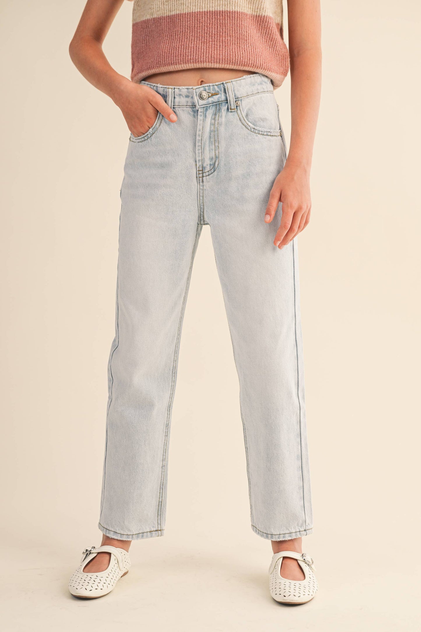 TWEEN KIDS GIRLS STRAIGHT LEG DENIM PANTS (7-14)