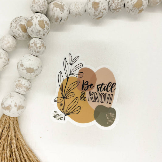 Be Still And Know, Fall Colors Clear Vinyl, Sticker, 3x3 i