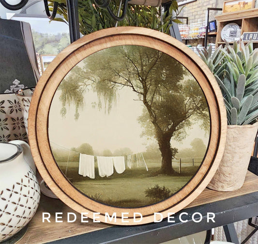 8" Round Laundry Art