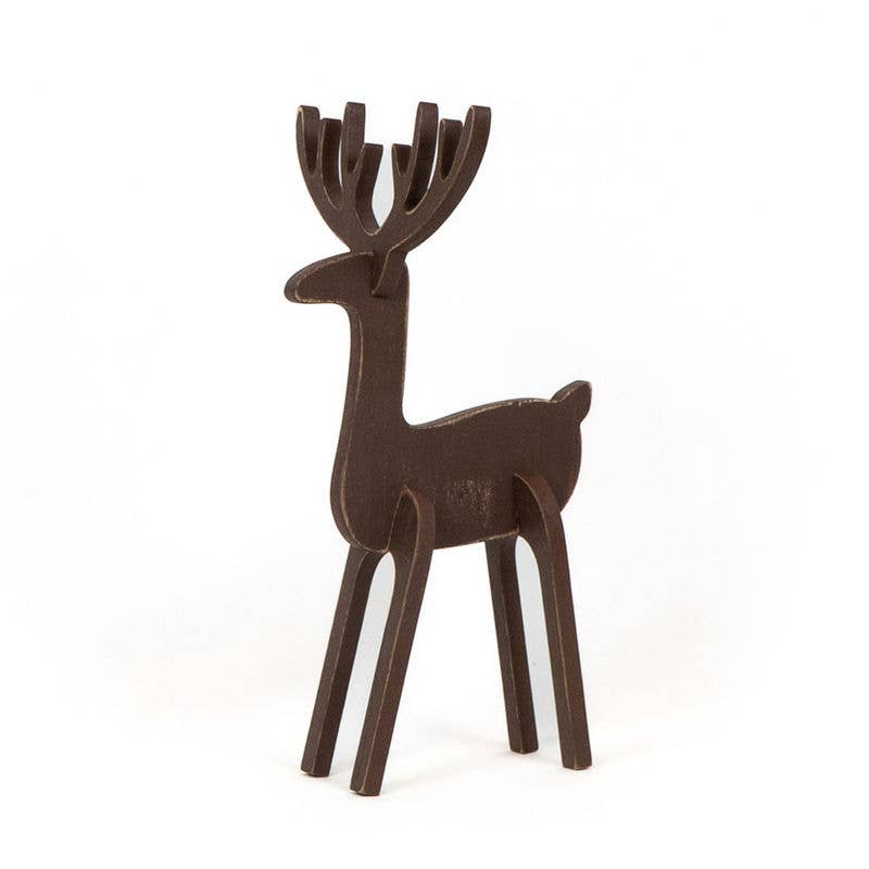 71099 - 6.25x12x6.5 wood  (REINDEER)   CHRISTMAS Decor