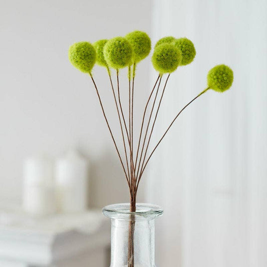 15" Spring Green Pom Pom Thistle Floral Pod Bundle