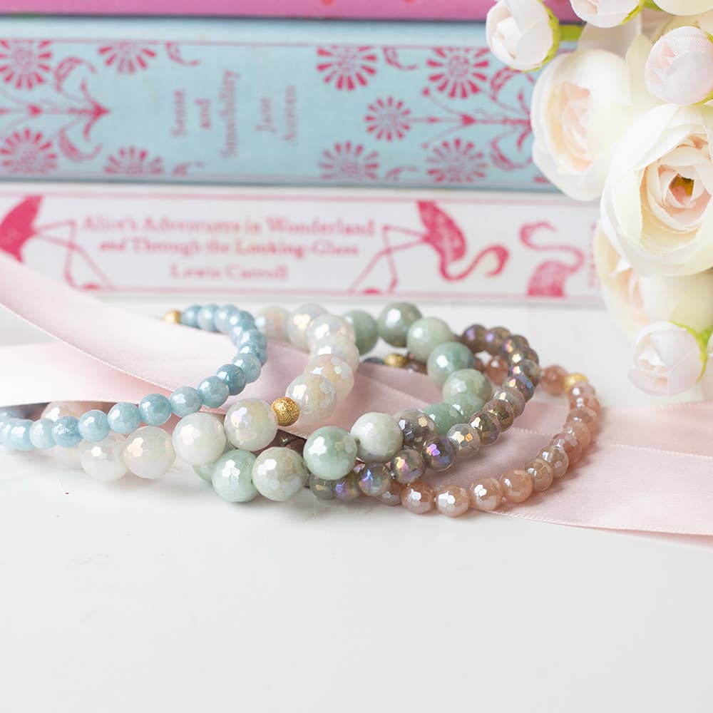 Gemstone Bracelet-Faceted Amazonite, 10mm