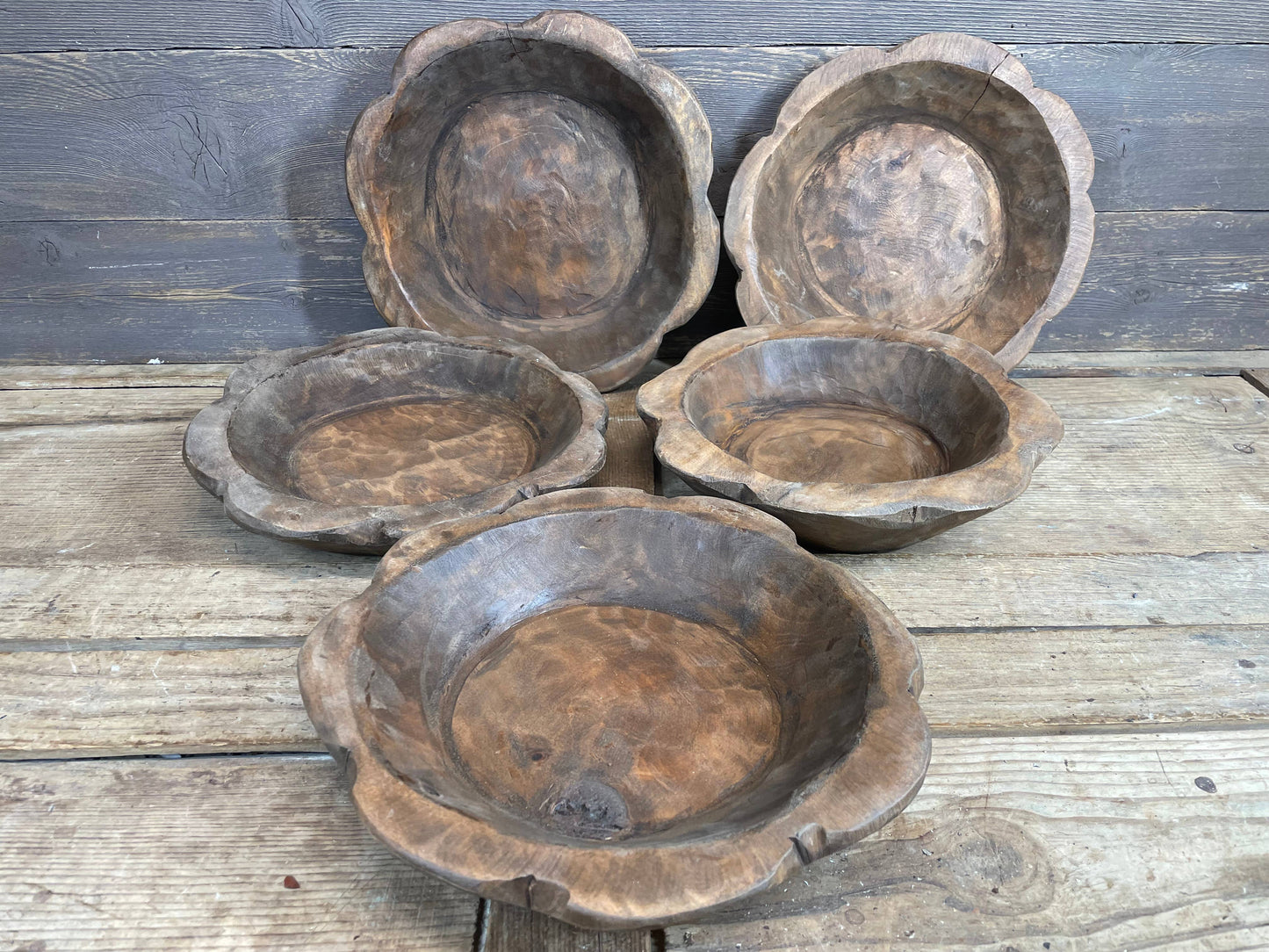 NFC-Small Flower Dough Bowl-WH5-10-12 inches-NFC-Waxed-$9