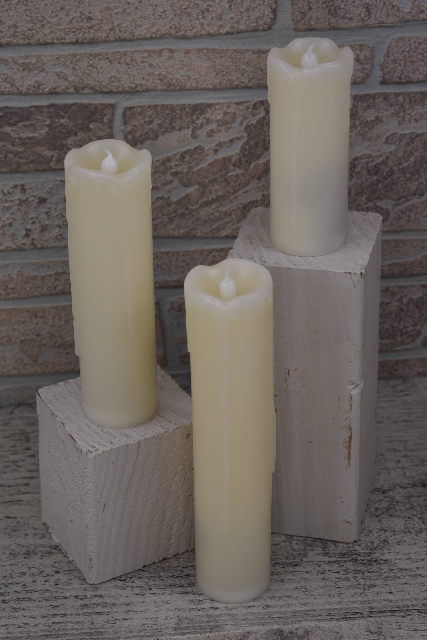 Cream Drip LED Candle 2in by 5in