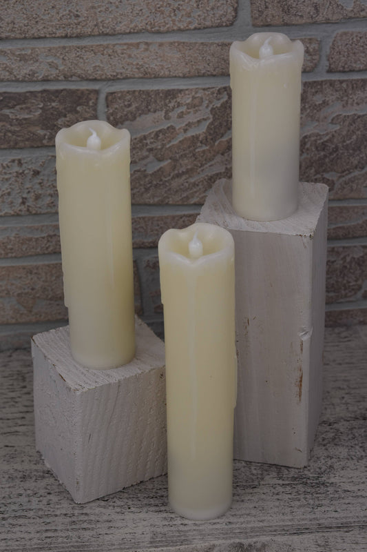 Cream Drip LED Candle 2in by 5in