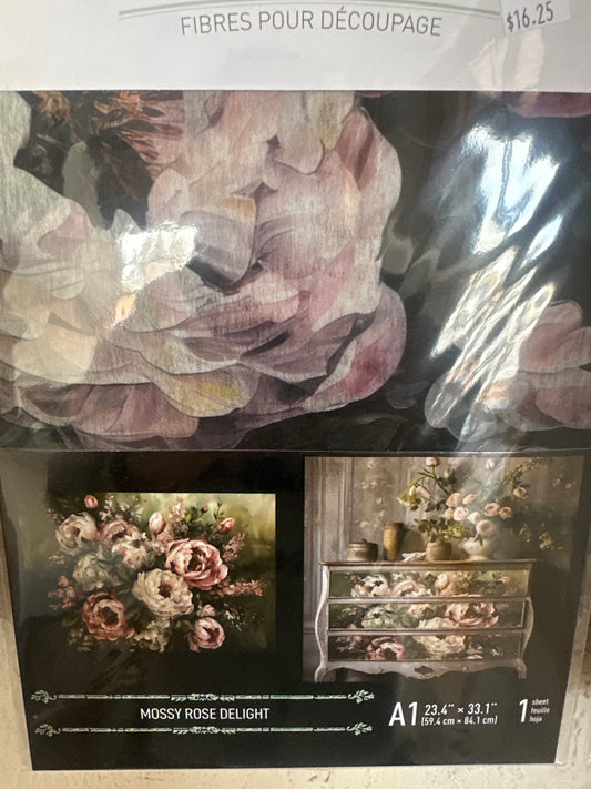 Mossy Rose Delight Decoupage Paper