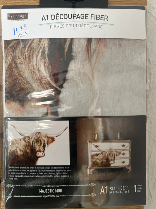 Majestic Moo Decoupage paper